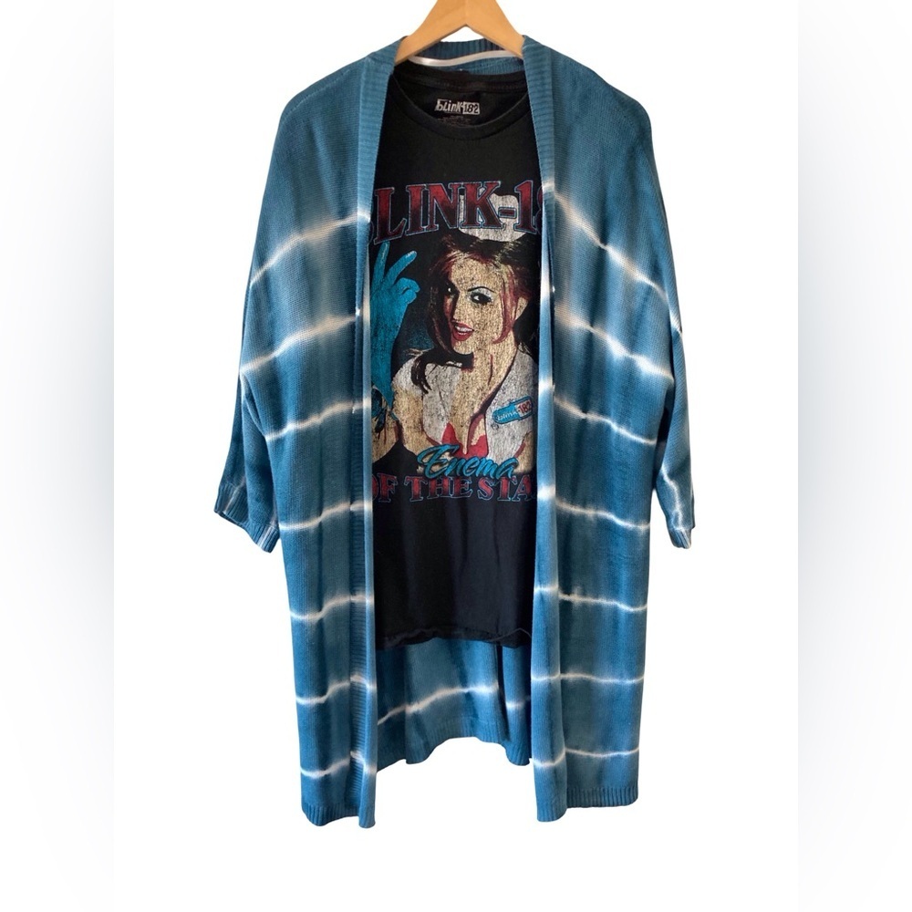 Blink-182 Enema of the State Tee XL + Torrid Bleached Cardigan Set Punk Rock Y2K